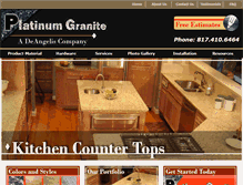Tablet Screenshot of platinumgranitedfw.com